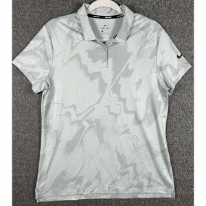 NWT Nike Women's Dri-Fit Gray Digital Camo Golf Polo Shirt Size L